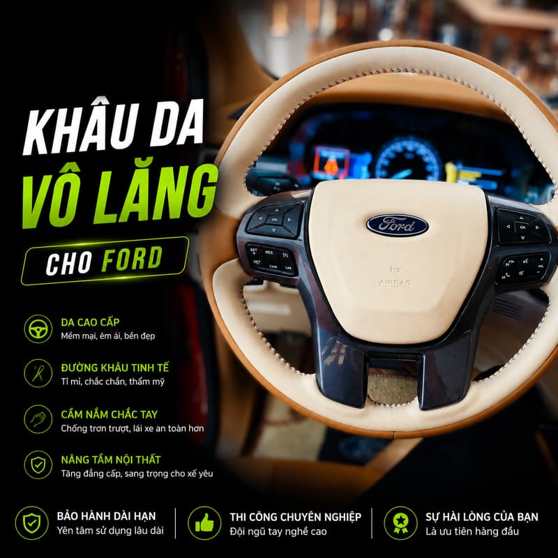 Khâu Da Vô Lăng Cho Xe Ford